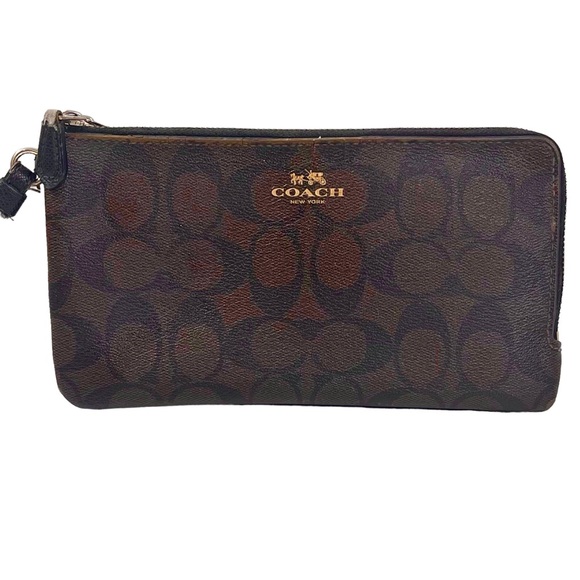 ❤️ Vintage Coach Double Zip Continental Wallet in Signature Canvas - Picture 12 of 12